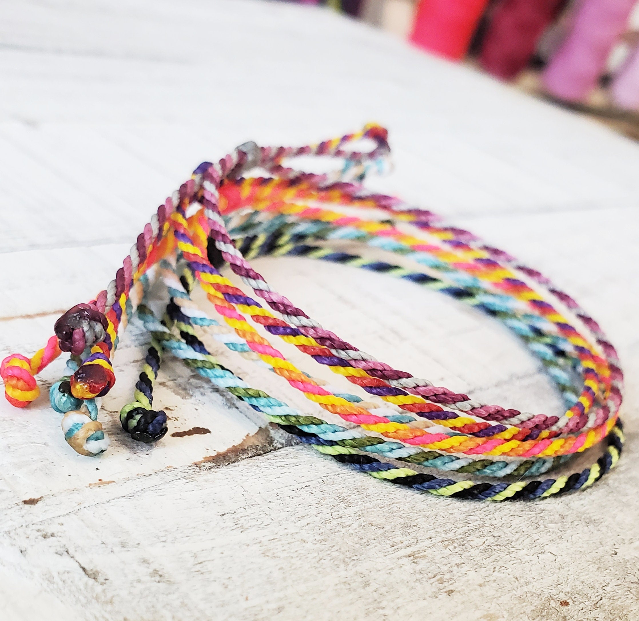 Multi Color Rope Bracelet Pick Your Colors Surfer Bracelet - Etsy