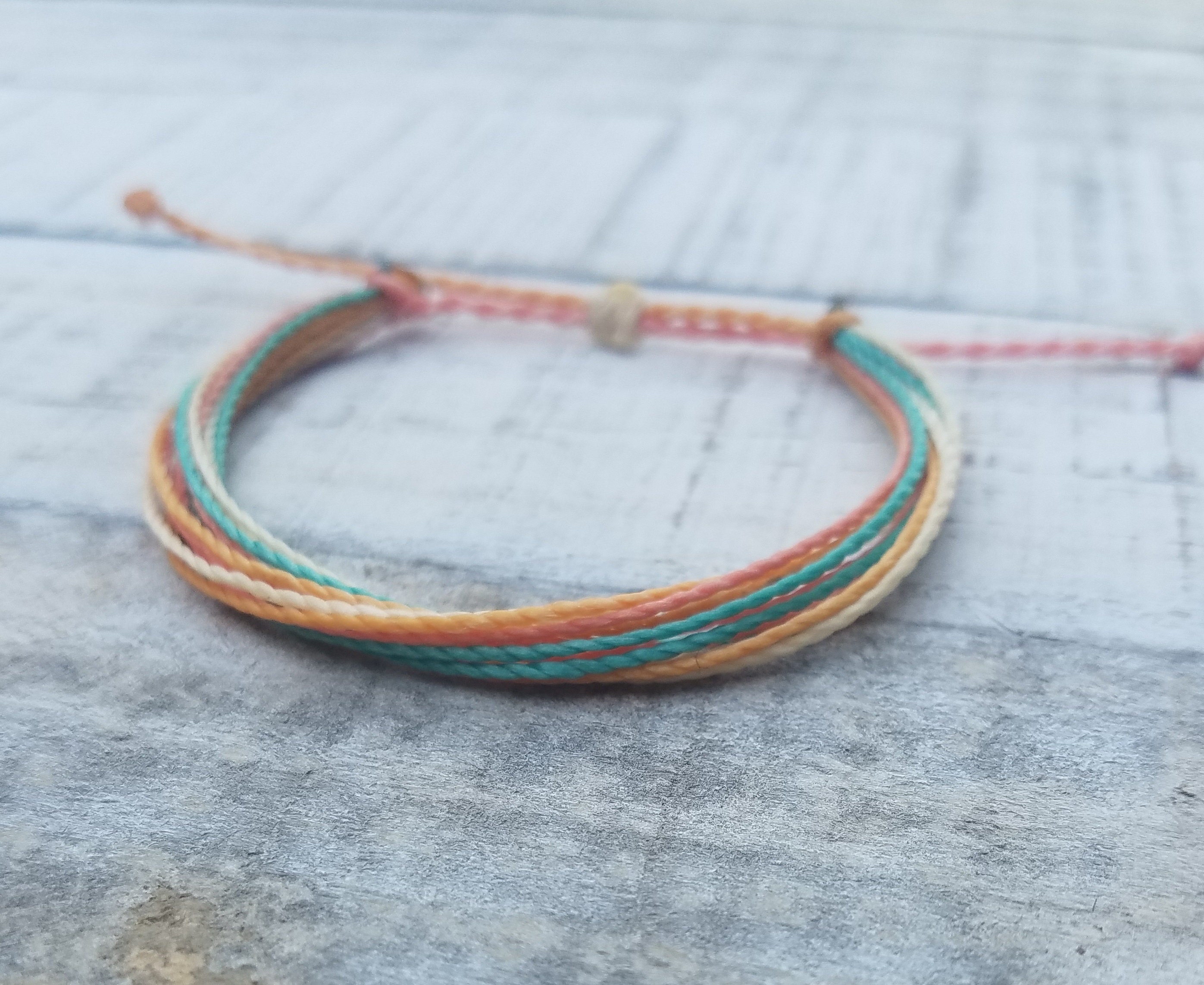 Pastel String Bracelet, Adjustable, Waterproof, Friendship Bracelet