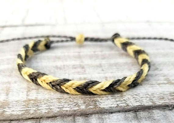 Two Tones Fishtail Bracelet, Choose Your Colors, Adjustable Waxed Bracelets, Friendship Bracelets