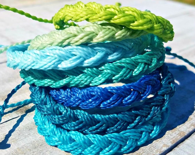 Braided Bracelet, Choose Your Color,  Adjustable Waterproof Bracelet, Boho Surfer Anklet