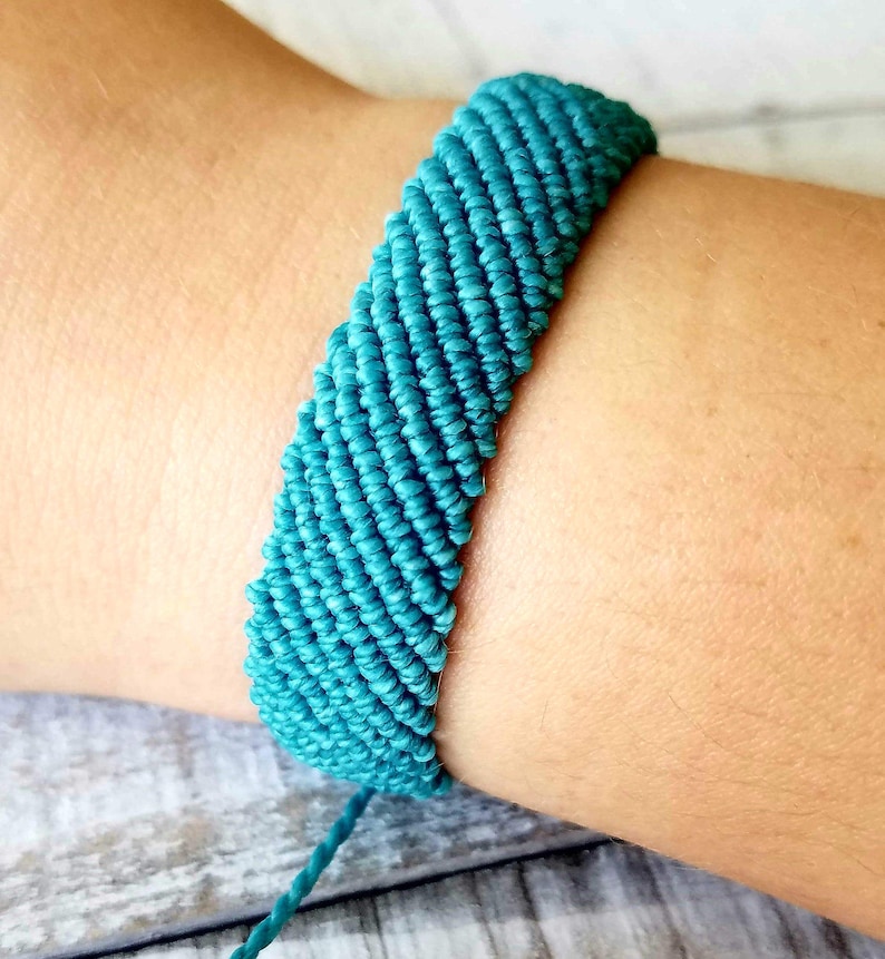 Flat Braided Bracelet Choose Your Color Adjustable Etsy