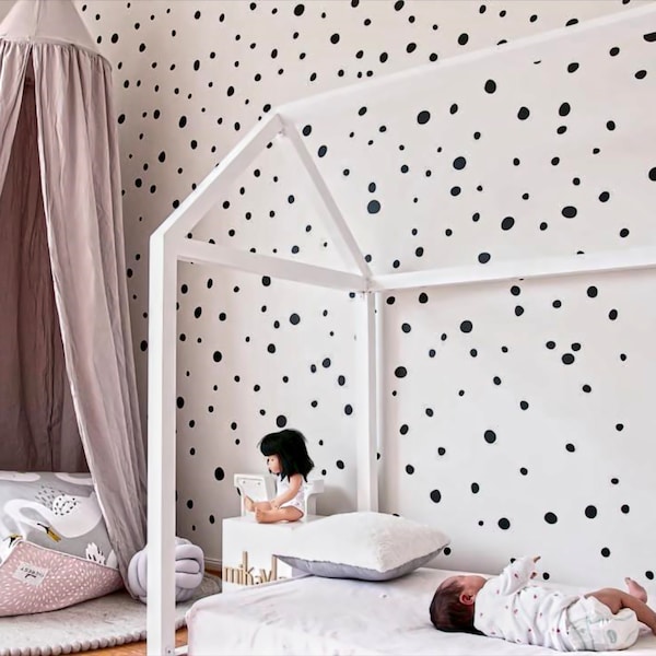 Hand Drawn Polka Dots | VINYL Wall Decals | Irregular Round Spots Stickers | Sets of 165 | Baby Nursery Boys & Girls Kids Room Décor