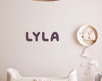 Playful Name | VINYL Wall Decals | Cute Simple Personalised Handwritten Letters | Custom Boys Girls Stickers | Fun Kids Nursery Décor Gift
