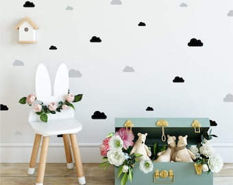 Clouds MIX | VINYL Wall Decals | Fluffy Cloudy Sky Stickers | Multi Colour | Peel & Stick | Children Boys Girls Nursery Décor Kids Room