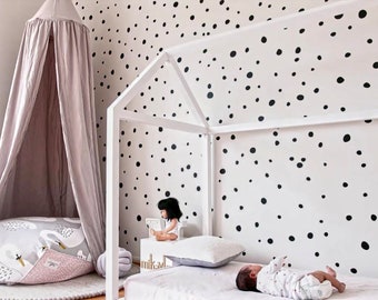 Hand Drawn Polka Dots | VINYL Wall Decals | Irregular Round Spots Stickers | Sets of 165 | Baby Nursery Boys & Girls Kids Room Décor