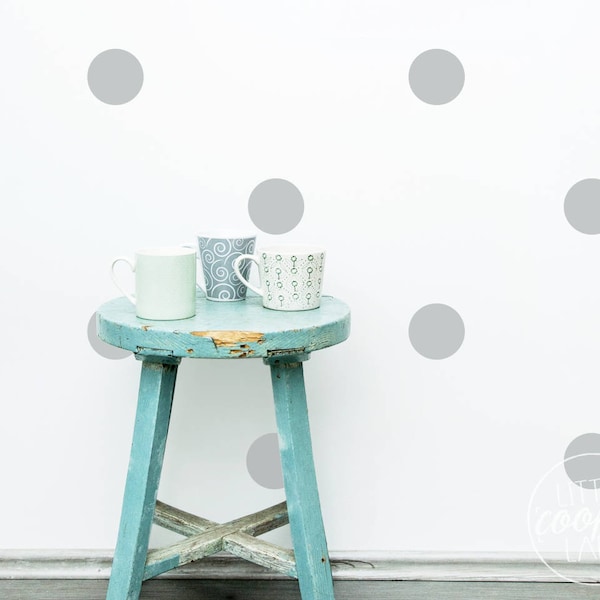 Polka Dots 9.5cm | VINYL Wall Decals | 3.8 inches | Large Round Spots Circles Stickers | Baby Boys Girls Nursery Kids Room Décor