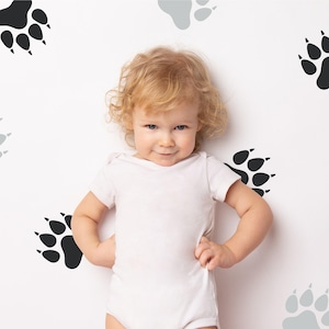 Paw Prints | Vinyl Wall Decals | Peel & Stick | Animal Footprints | Wild Jungle Theme | Lion Tiger Cat Track Stickers | Kids Nursery Décor