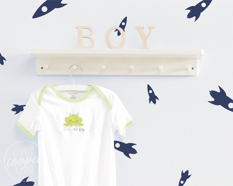 Rocket Wall Decals Spaceship Wall Decal Vinyl Stickers Etsy