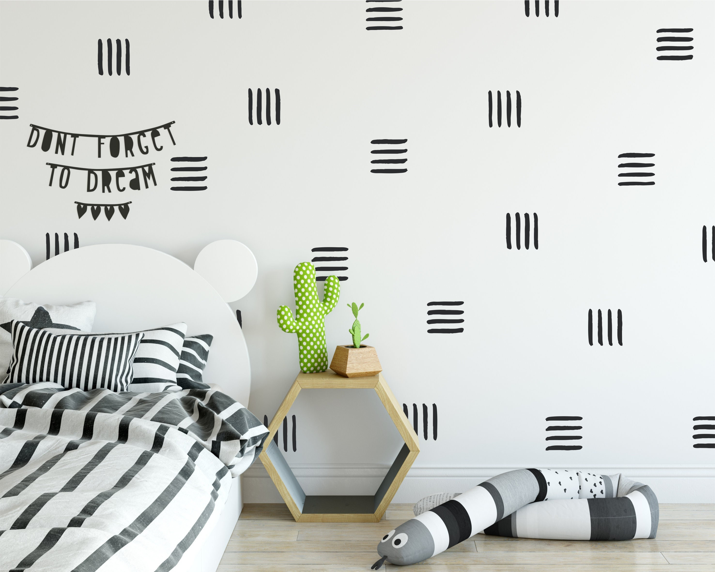 Hand Drawn Lines VINYL Wall Decals Stripes Pattern Vinyl Etsy