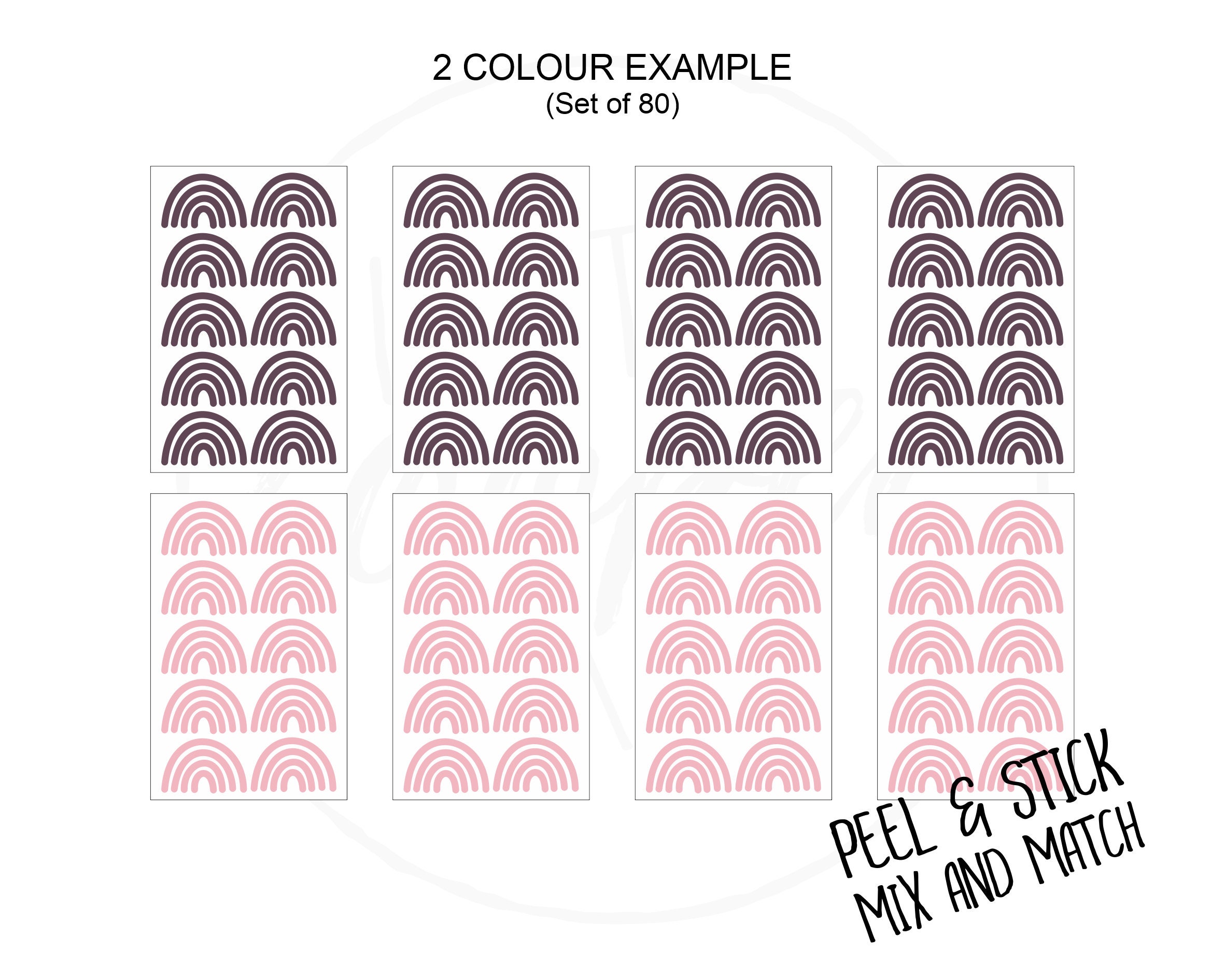 MINI Rainbow Wall Decals Multi Colour Options Colorful Rainbow Arch