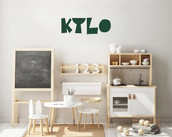 Paper Cutout Name | VINYL Wall Decals | Fun Name Personalised Handwritten Letters | Custom Boys Stickers | Baby Kids Nursery Playroom Décor