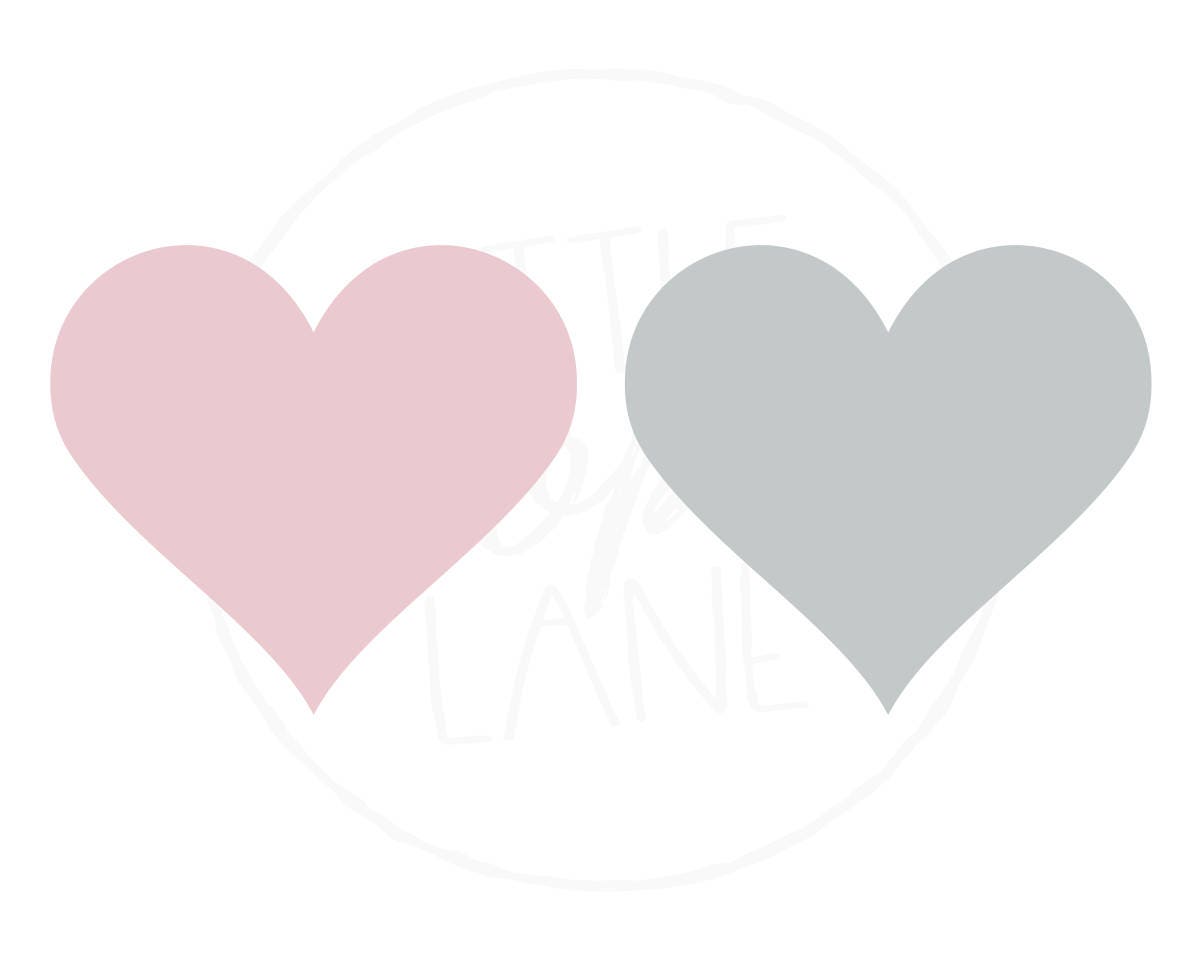 Love Hearts Wall Decals 5cm 2 Colours Light Pink / Light Grey