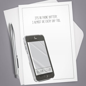 Greeting Card, Almost Die Every Day, Card for Him, Card for her, Stationery, Note Card, Funny card, Humor, Vintage Illustration Anytime Card