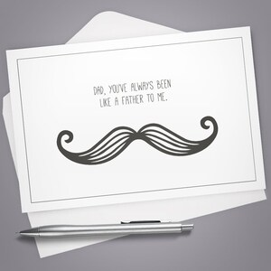 Greeting Card Father's Day, Stationery, Note Card, Dad, Father, Funny Card, Humor, Thinking of You, Humor, Mustache