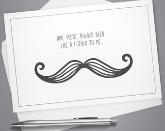 Greeting Card Father's Day, Stationery, Note Card, Dad, Father, Funny Card, Humor, Thinking of You, Humor, Mustache