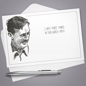 Greeting Card, I Hate Three Things in this World: Math, Funny Card, Card for Him, Card for Her, Funny card, Dry Humor, Witty Card, Teacher