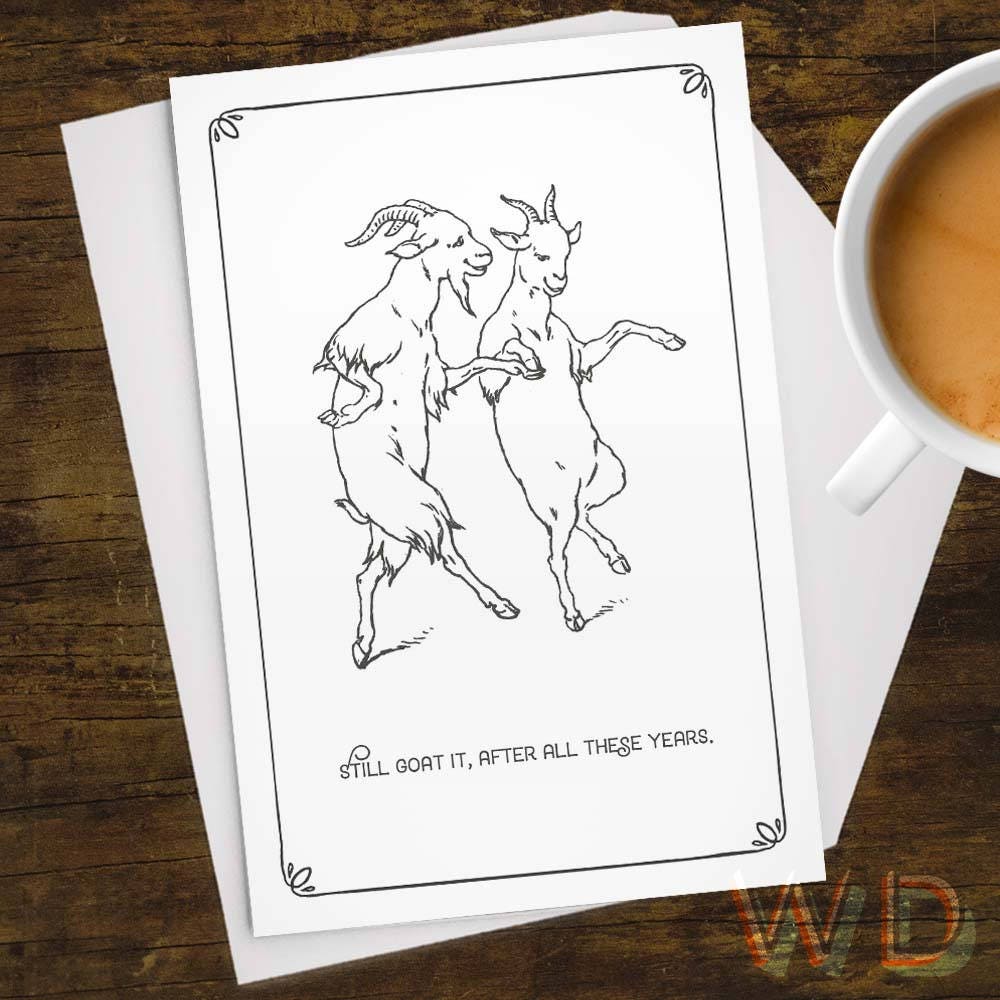 Greeting Card Still Goat It Anniversary Stationery Note - Etsy