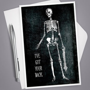 Greeting Card, Skeleton, Got Your Back, Stationery, Note Card, Halloween, Funny Skeleton, Halloween Pun, Funny Card, Funny Halloween Card