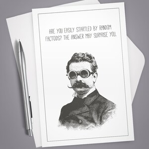 Greeting Card, Factoids, Card for Him, Card for her, Note Card, Funny card, Dry Humor, Vintage Illustration, Cheer Up, Anytime Card, Laugh