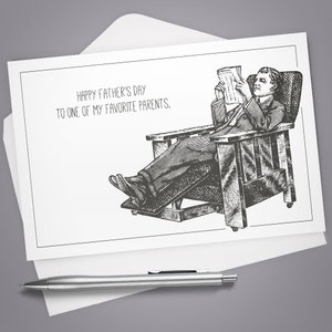 Greeting Card, Happy Father's Day, Stationery, Note Card, Favorite Parent, Dad, Father, Funny Card, Humor, Thinking of You, Hilarious Card