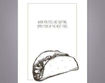 Wall Art, Taco Art, Art Prints, Home Decor, Wall Decor, Funny Quote, Funny Phrase, Funny Art, Dry Humor, Vintage Illustration, Dad Joke