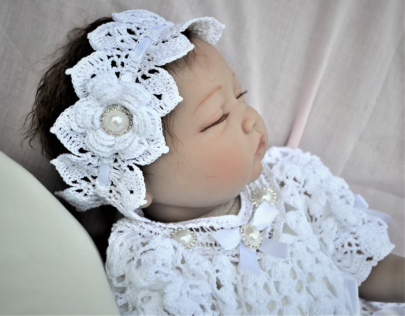 Dress Heirloom Christening crochet pattern, crochet pattern baby, blessing short gown, christening pattern, thread crochet, baby pattern image 3