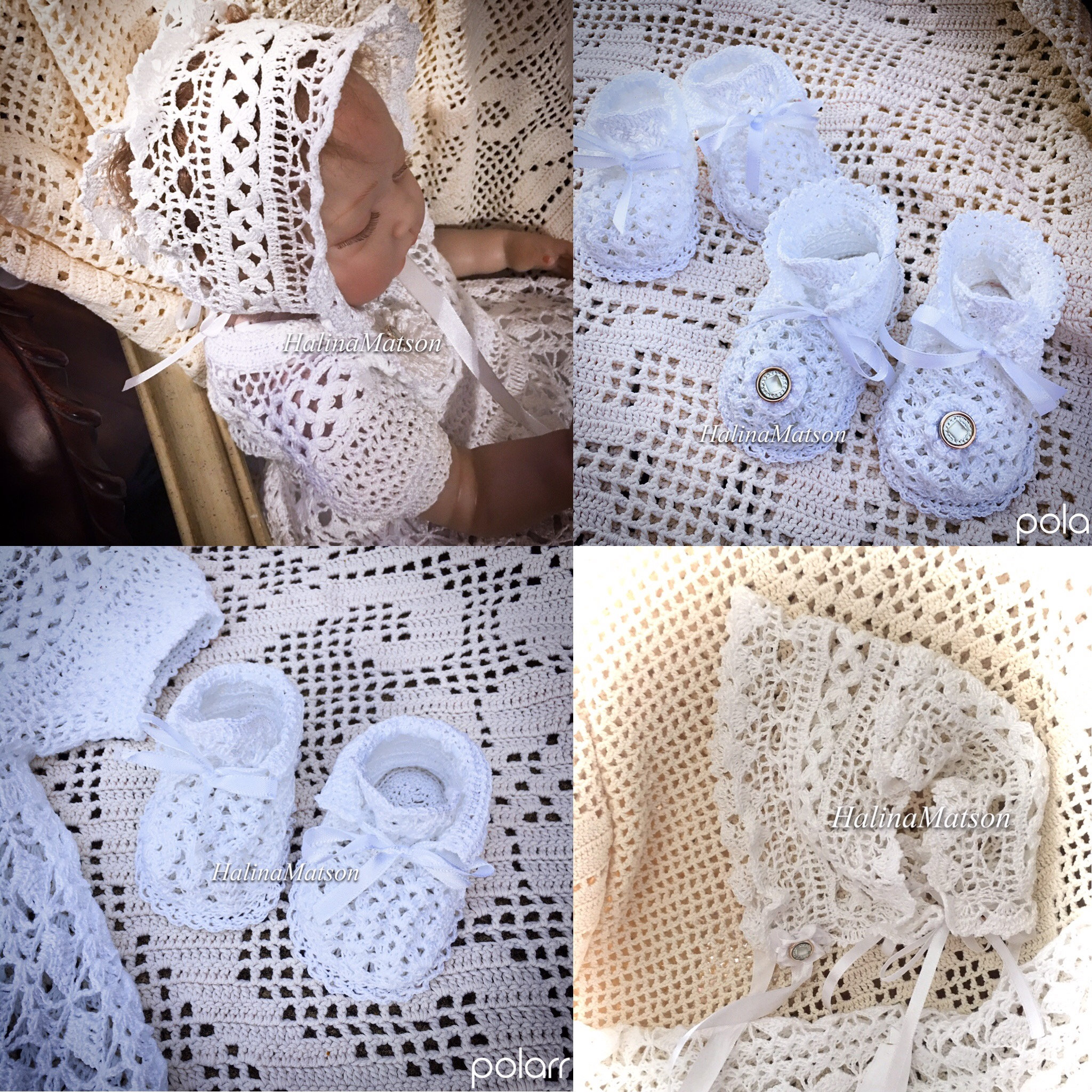 and Booties Baby Jane Christening Thread Crochet Etsy