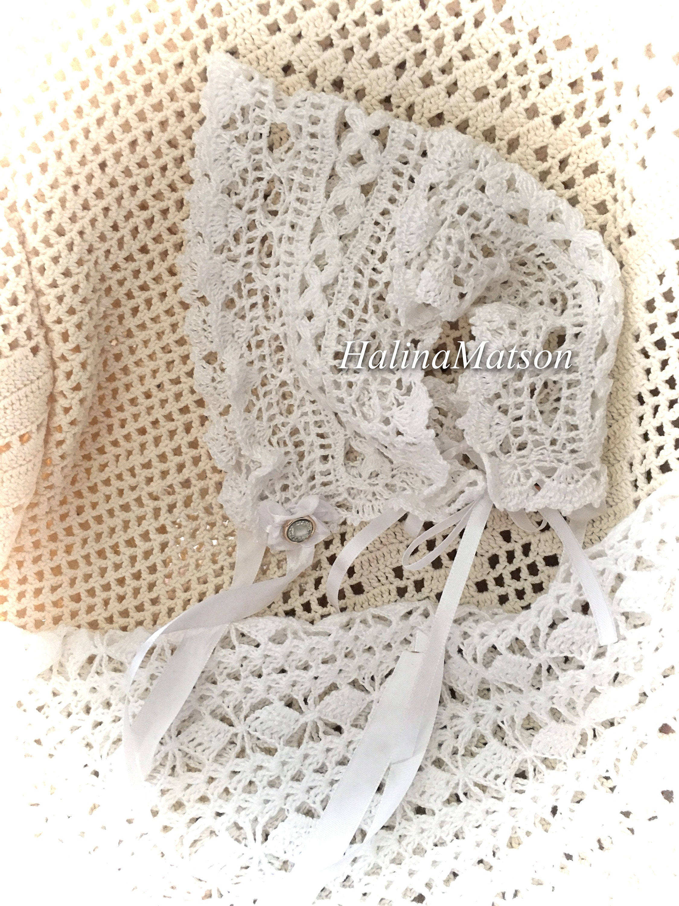 and Booties Baby Jane Christening Thread Crochet Etsy