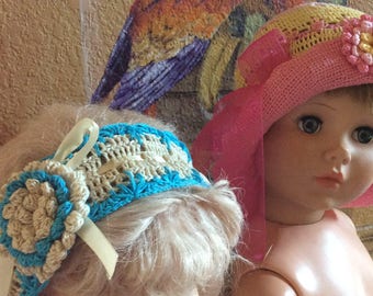 A crochet pdf downloadable pattern for Erika Lauren summer hat, crochet girl hat pattern, summer hat pattern, headband crochet, thread