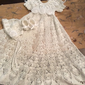 Gown Heirloom Vintage Christening Pattern, Crochet Christening Pattern ...