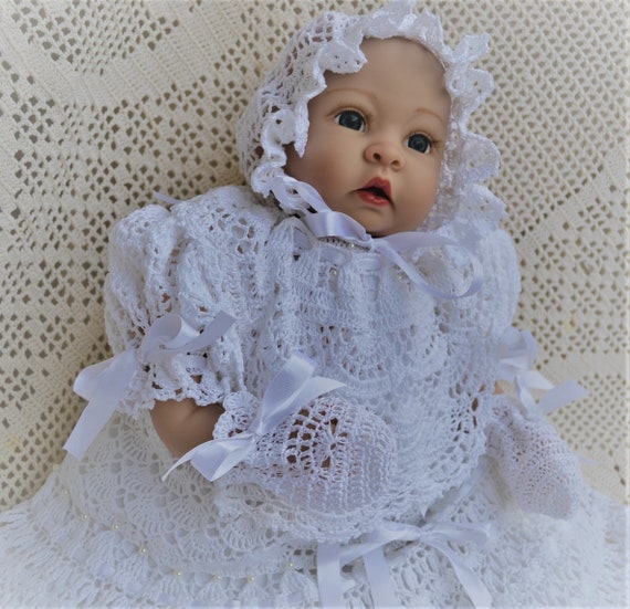 Crochet Gown Andrea Christening Pdf Pattern Baptism Gown Pattern Blessing Gown Baby Crochet Pattern Thread Christening Baby Crochet Etsy