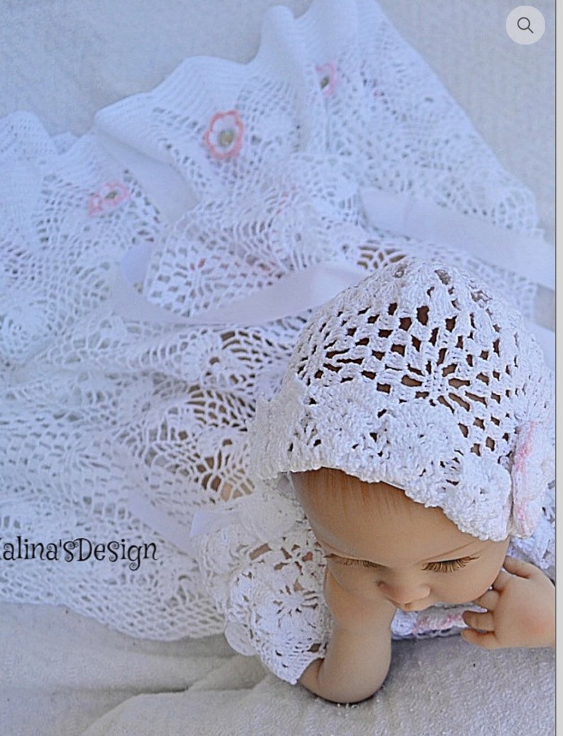 Heirloom vintage christening gown pattern Crochet christening Etsy