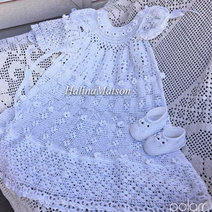 Josie Christening gown crochet pattern, baby dress pattern, baptismal gown, thread crochet christening, infant blessing, dedication dress