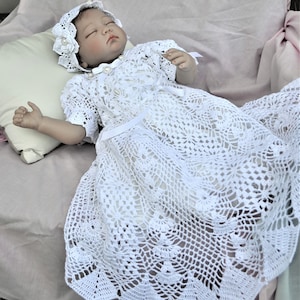 Dress Heirloom Christening crochet pattern, crochet pattern baby, blessing short gown, christening pattern, thread crochet, baby pattern image 2