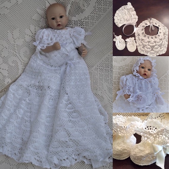 crochet baptism gown