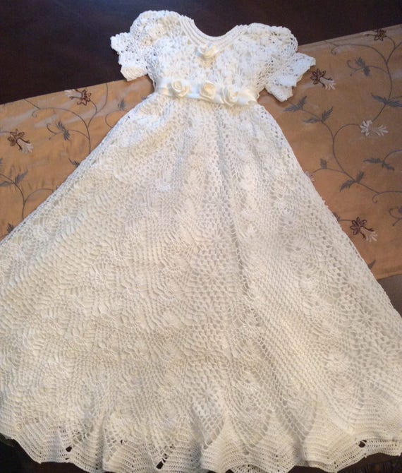 crochet baptism gown pattern