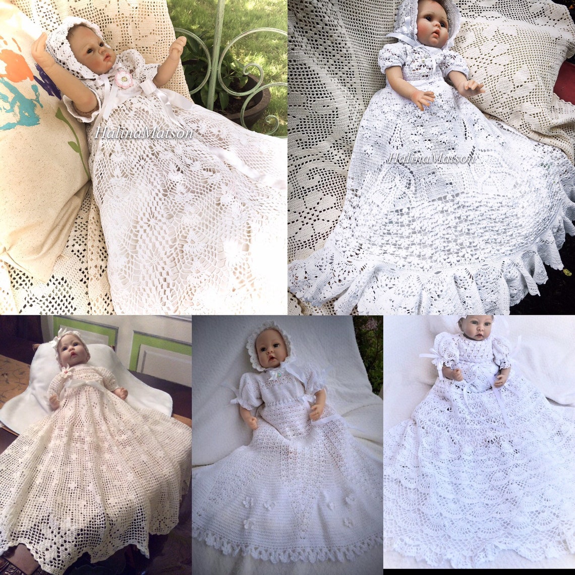5 Crochet Patterns of Christening Gowns at a Discount Price. Etsy