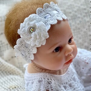 Victoria headband II thread crochet christening pattern, thread crochet headband, baby christening headband, crochet pattern, headband baby