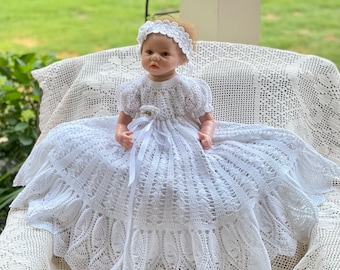 VIctoria dress only thread crochet christening pattern, crochet christening, baby dress, christening gown, thread pattern, baby, christening