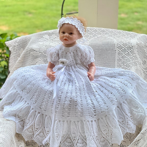 VIctoria dress only thread crochet christening pattern, crochet christening, baby dress, christening gown, thread pattern, baby, christening