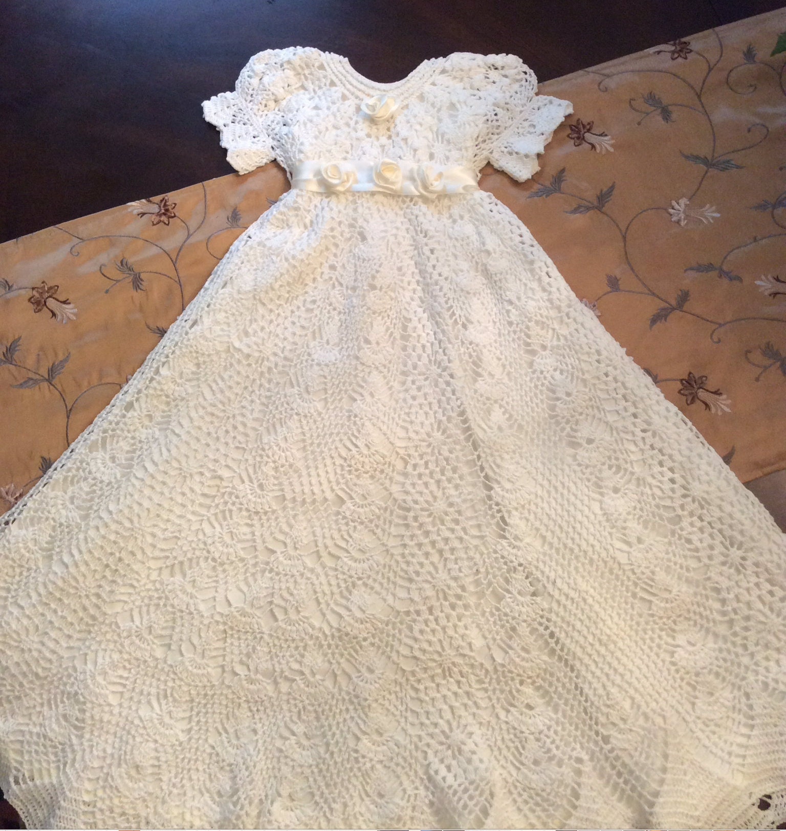 Heirloom vintage christening gown pattern Crochet christening | Etsy