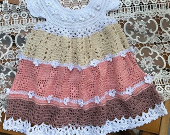 Josie 9-12 summer dress thread crochet pattern, girl summer dress pattern, crochet thread pattern, baby girl dress, pattern, crochet, dress,