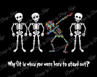 Autism Awareness Day Skeleton Skull Its OK to Be Different 3D All Over Sublimation Printing Shirt