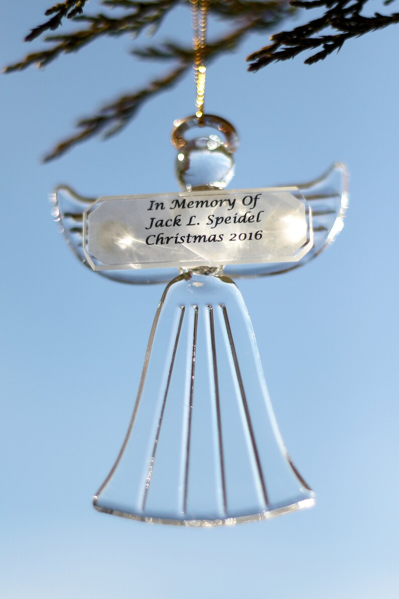 Personalized Hand Blown Glass Angel Ornament To Memorialize Etsy