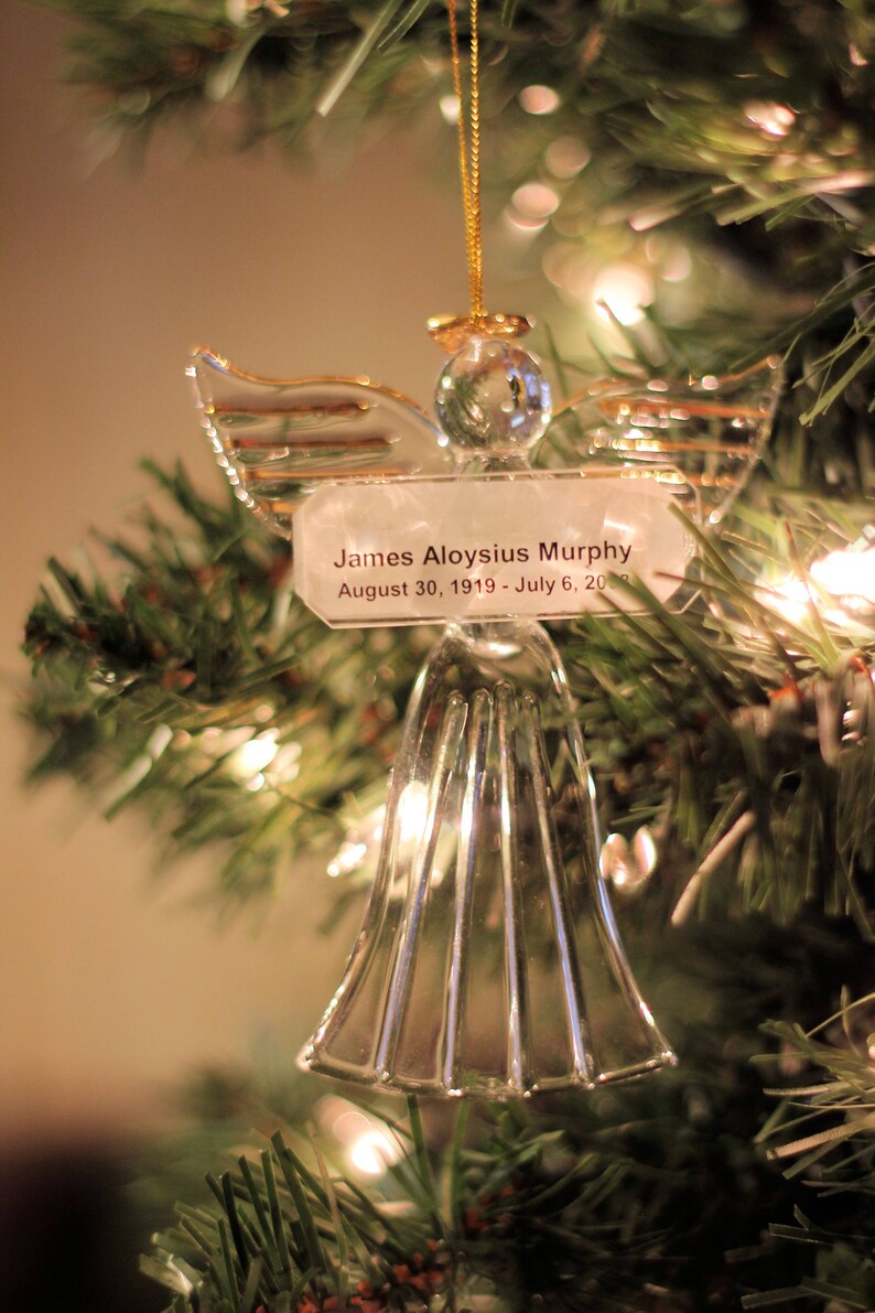Personalized Hand Blown Glass Angel Ornament To Memorialize Etsy