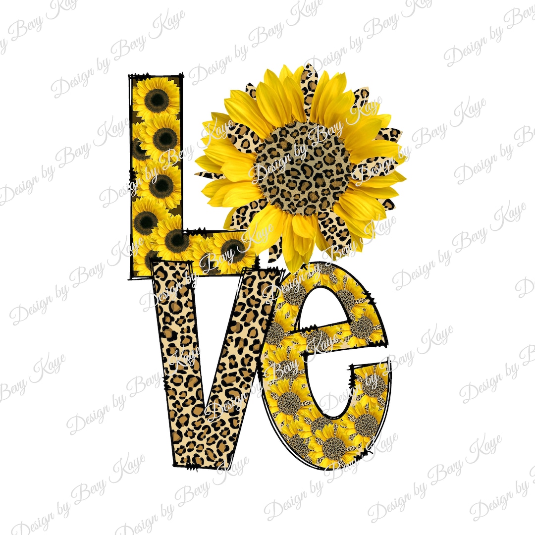 Instant Design Download of Love of Sunflowers Leopard Print - Etsy