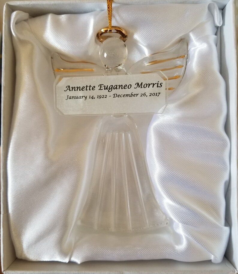 Personalized Hand Blown Glass Angel Ornament To Memorialize Etsy