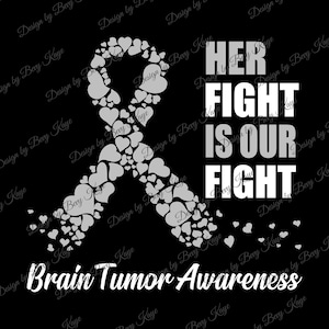 Digital SVG Design Download of Her Fight Is Our Fight Brain Tumor Awareness SVG File Format For HTV/Instant Design Download