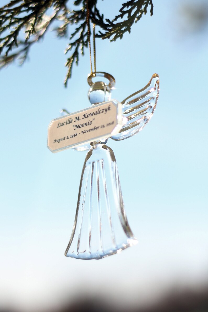 Personalized Hand Blown Glass Angel Ornament to Memorialize  Etsy