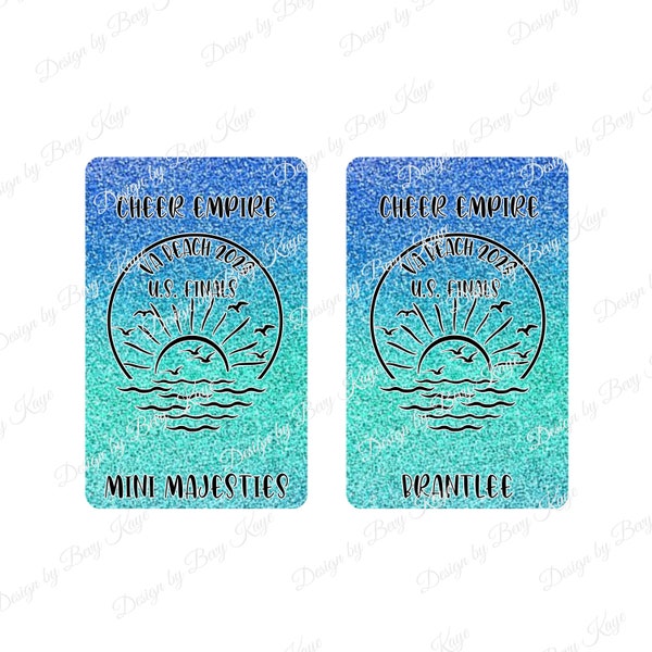 Custom Luggage Tag Digital Design Request Design Download of Double-Sided Cheer Team VA Beach Luggage Tag In PNG Format/No Product Will Ship